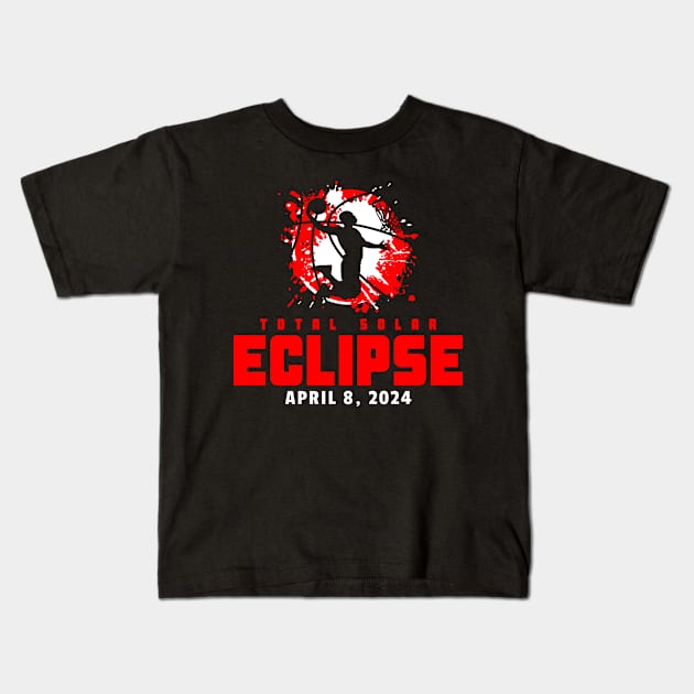 Total Solar Eclipse 2024 Basketball Kids T-Shirt by Etopix